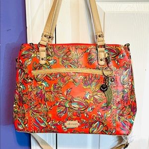 NWOT Sakroots Red Artist Canvas Cross Body Satchel